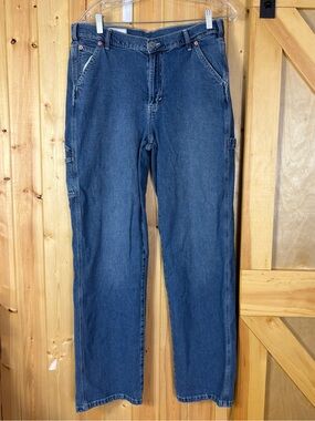 Gap 90s Loose Carpenter Straight Jeans Womens 10 Tall Blue Wash Mid Rise Relaxed